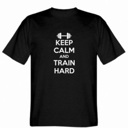 Мужская футболка Stedman  (XXL) KEEP CALM and TRAIN HARD  - FATLINE