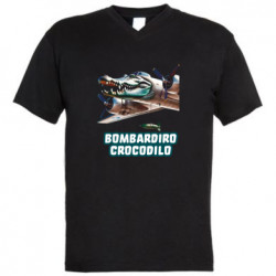 Мужская футболка с V-образным вырезом BOMBARDIRO CROCODILO - FATLINE Мужская футболка с V-образным вырезом BOMBARDIRO CROCODILO