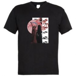 Мужская футболка  с V-образным вырезом Doja Cat Paint The Town Red