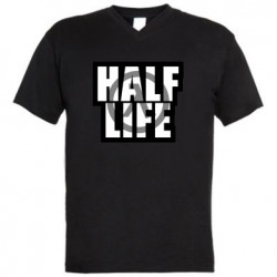 Мужская футболка  с V-образным вырезом халф лайф лямда