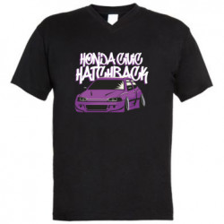 Мужская футболка  с V-образным вырезом Honda civic car