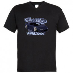Мужская футболка  с V-образным вырезом Honda NSX Eat, sleep, JDM