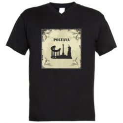 Мужская футболка с V-образным вырезом Полтава Old School - FATLINE Мужская футболка с V-образным вырезом Полтава Old School