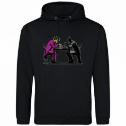 Чоловіча худі Бетмен та Джокер грають у шахи - FATLINE Чоловіча худі Бетмен та Джокер грають у шахи