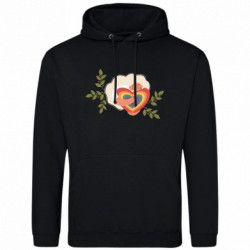 Мужская худи Женщина блондинка с радужным сердцем - FATLINE Мужская худи Женщина блондинка с радужным сердцем