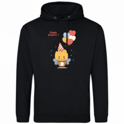 Мужская худи Happy birthday! Пчелка с воздушными шариками - FATLINE Мужская худи Happy birthday! Пчелка с воздушными шариками
