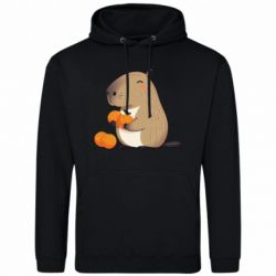 Мужская худи Капибара радуется апельсинам - FATLINE Мужская худи Капибара радуется апельсинам