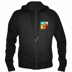 Мужская худи на молнии Украинская боевая пчела - FATLINE Мужская худи на молнии Украинская боевая пчела