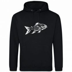 Мужская худи рыба силуэт - FATLINE Мужская худи рыба силуэт
