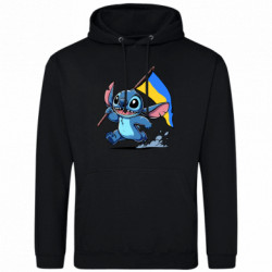 Мужская худи Стич с украинским флагом - FATLINE Мужская худи Стич с украинским флагом