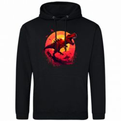 Чоловіча худі Тиранозавр на фоні сонця - FATLINE Чоловіча худі Тиранозавр на фоні сонця