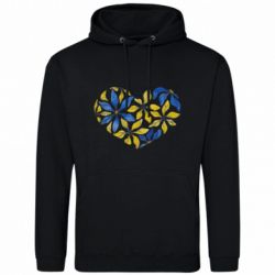 Мужская худи Украинское сердце с цветов - FATLINE Мужская худи Украинское сердце с цветов