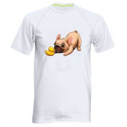 Мужская спортивная футболка Французский бульдог с уточкой - FATLINE Мужская спортивная футболка Французский бульдог с уточкой