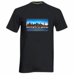 Мужская спортивная футболка Вид с Киевской области на левый берег Киева - FATLINE Мужская спортивная футболка Вид с Киевской области на левый берег Киева