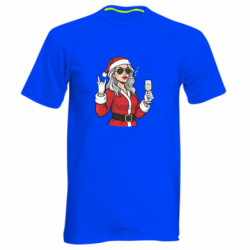 Чоловіча спортивна футболка Santa girl with champagne - FATLINE Чоловіча спортивна футболка Santa girl with champagne