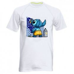 Мужская спортивная футболка Стич патриот Украины - FATLINE Мужская спортивная футболка Стич патриот Украины
