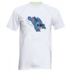 Мужская спортивная футболка Стич прыгает - FATLINE Мужская спортивная футболка Стич прыгает