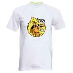 Чоловіча спортивна футболка This is fine dog meme