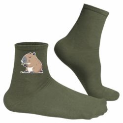 Мужские носки Капибара ест - FATLINE Мужские носки Капибара ест