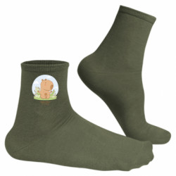 Мужские носки Йога с капибарой - FATLINE Мужские носки Йога с капибарой