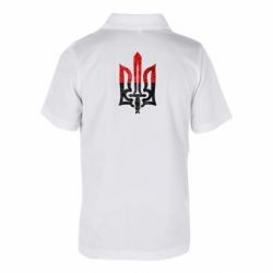 Дитяча футболка поло Герб України червоно-чорний - FATLINE Дитяча футболка поло Герб України червоно-чорний