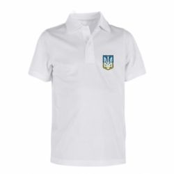 Детская футболка поло Герб Украины с вышивкой