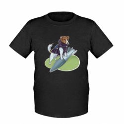 Детская футболка Собака Патрон на ракете