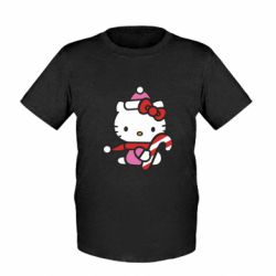 Детская футболка Christmas Kitty with candy - FATLINE Детская футболка Christmas Kitty with candy