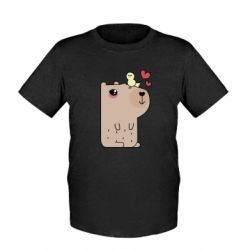 Детская футболка Капибара с цыпленком - FATLINE Детская футболка Капибара с цыпленком