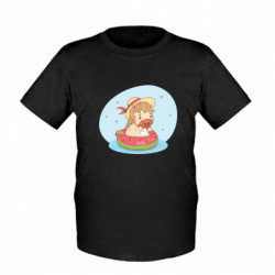 Дитяча футболка Кінь відпочиває плаває у кавуновому крузі - FATLINE Дитяча футболка Кінь відпочиває плаває у кавуновому крузі