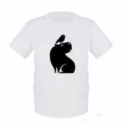 Детская футболка Капибара и Птичка - FATLINE Детская футболка Капибара и Птичка