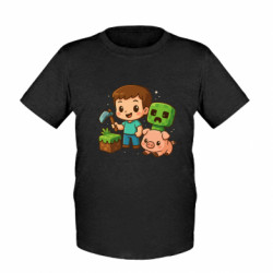 Детская футболка Minecraft game steve - FATLINE Детская футболка Minecraft game steve