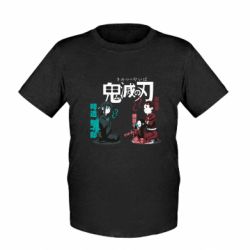 Детская футболка Муичиро, Незуко и Танджиро - FATLINE Детская футболка Муичиро, Незуко и Танджиро