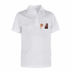 Дитяча футболка поло Коти розмовляють Мем - FATLINE Дитяча футболка поло Коти розмовляють Мем