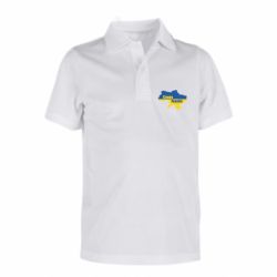 Детская футболка поло Слава Украине карта флаг