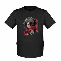 Дитяча футболка портрет Мікаси з Атаки на титанів