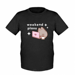 Дитяча футболка Pusheen Weekend Plans - FATLINE Дитяча футболка Pusheen Weekend Plans