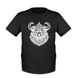 Детская футболка Медведь викинг в шлеме - FATLINE Детская футболка Медведь викинг в шлеме