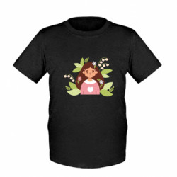 Детская футболка Весенняя Девушка с ландышами