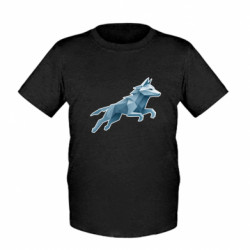 Детская футболка Волк полигональный