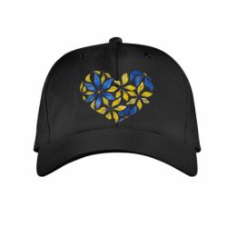 Детская кепка Украинское сердце с цветов - FATLINE Детская кепка Украинское сердце с цветов