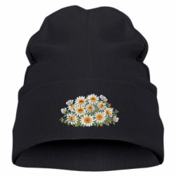 Дитяча шапка Букет білих ромашок вишивка - FATLINE Дитяча шапка Букет білих ромашок вишивка