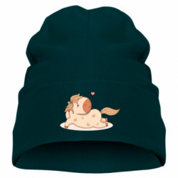 Дитяча шапка Грайливий лежачий кінь - FATLINE Дитяча шапка Грайливий лежачий кінь