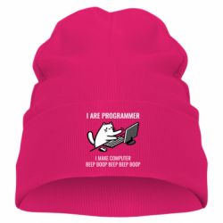 Детская шапка I are programmer. Кот программист - FATLINE Детская шапка I are programmer. Кот программист