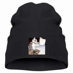 Детская шапка Котик программист арт - FATLINE Детская шапка Котик программист арт
