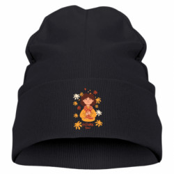 Детская шапка Время Осени. Женщина с осенними листьями - FATLINE Детская шапка Время Осени. Женщина с осенними листьями