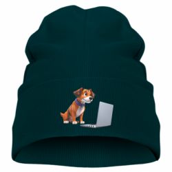 Детская шапка Песик перед ноутбуком - FATLINE Детская шапка Песик перед ноутбуком