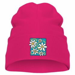 Дитяча шапка Ромашки на блакитному - FATLINE Дитяча шапка Ромашки на блакитному