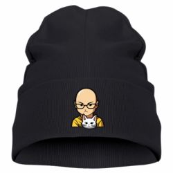 Детская шапка Сайтама из OnePunchMan в очках с котиком - FATLINE Детская шапка Сайтама из OnePunchMan в очках с котиком