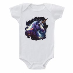 Детский бодик синий космический единорог - FATLINE Детский бодик синий космический единорог